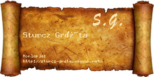 Sturcz Gréta névjegykártya